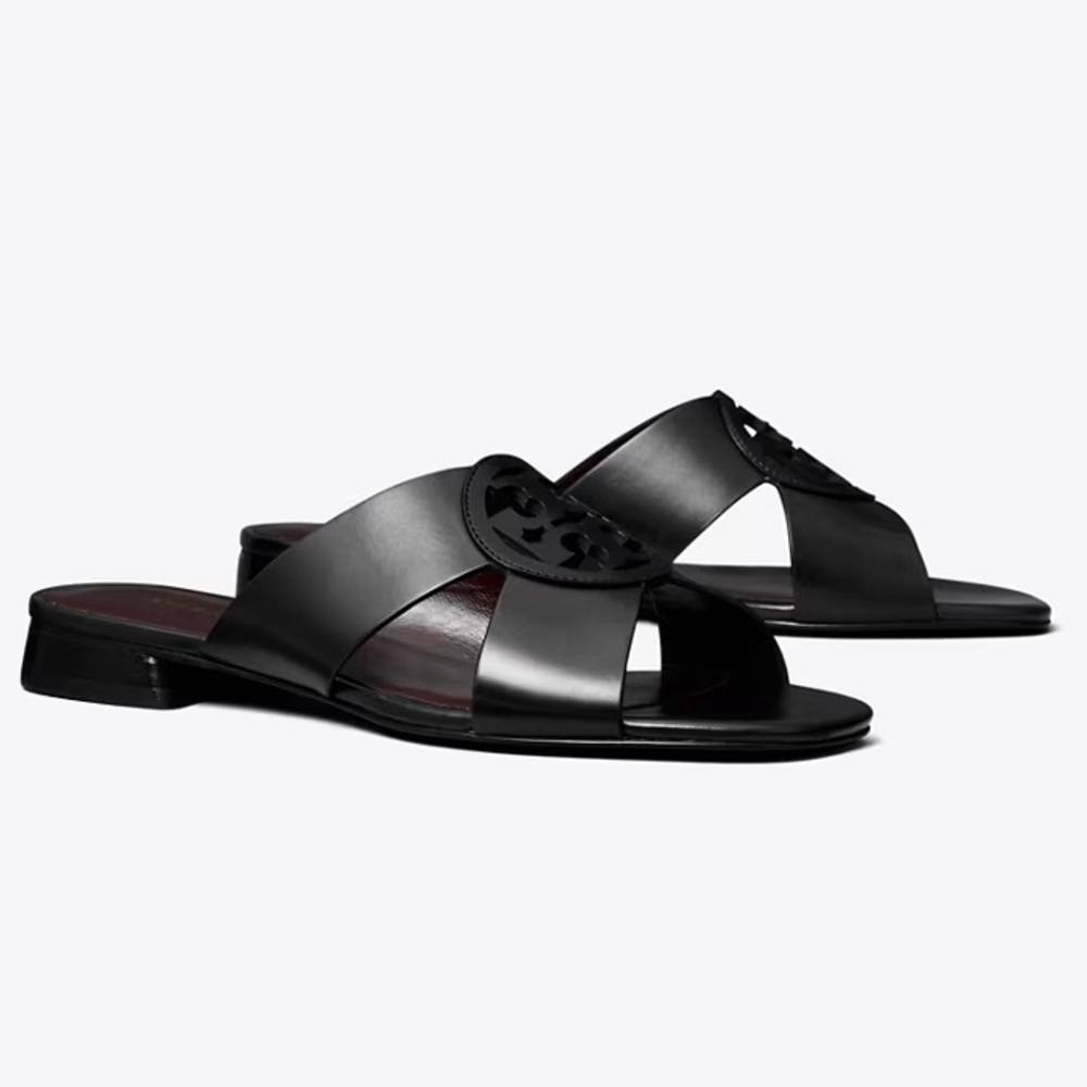 NWOT Tory Burch Miller Criss Cross Sandals Perfect Black 6